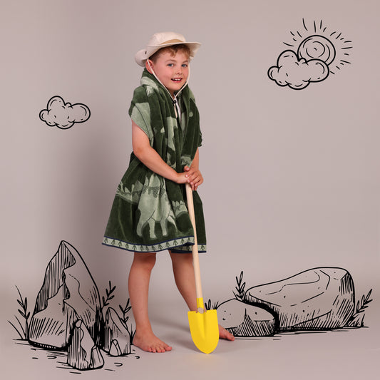 Dano Dino Elm Green Kids Beach Towel