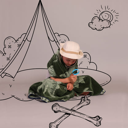 Dano Dino Elm Green Kids Beach Towel