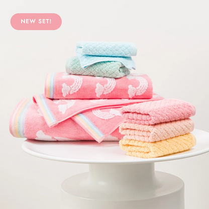 Rainbow Kids Towel Set — Pink