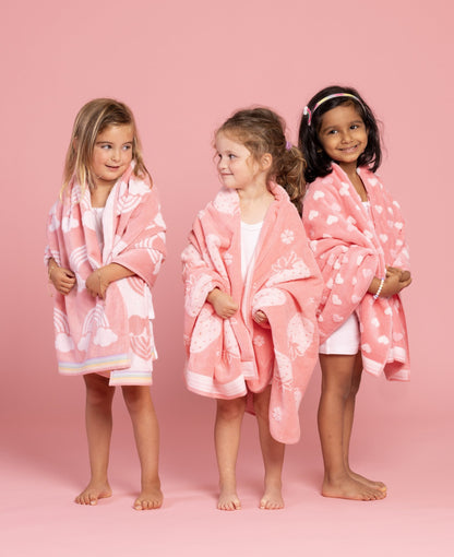 Rainbow Kids Towel Set — Pink