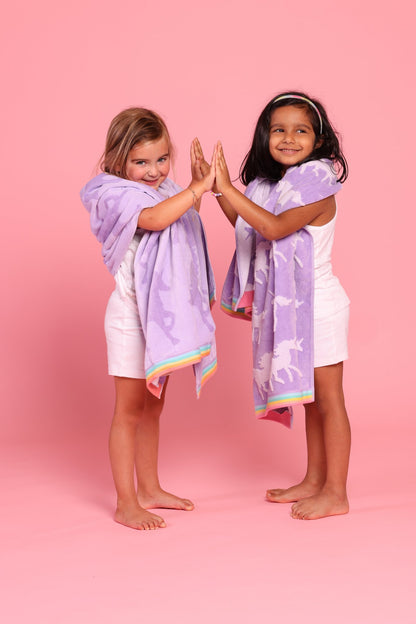 Unicorn Kids Towel Set — Very Violet