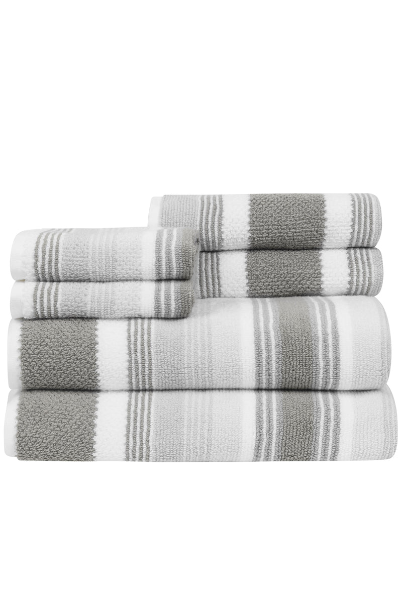 Caro Home Crinkle White Neutral Set 6 Pc., Bath Towels, Household