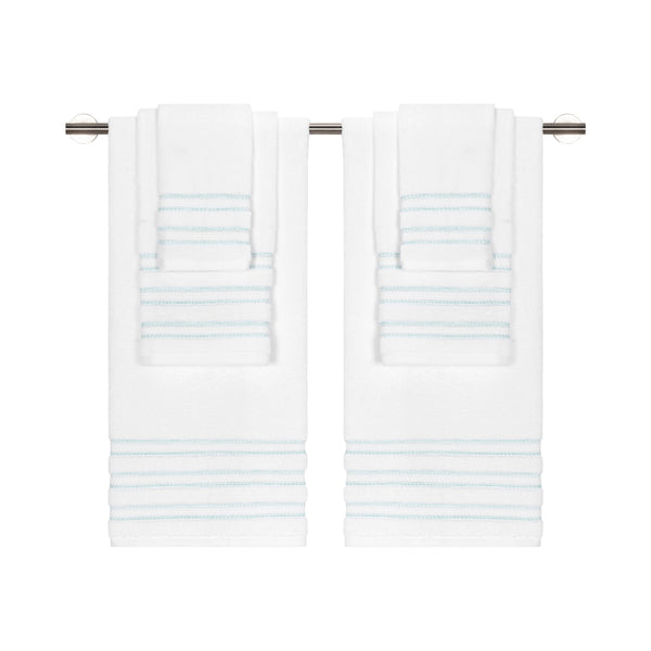 Caro Home Crinkle White Neutral Set 6 Pc., Bath Towels, Household