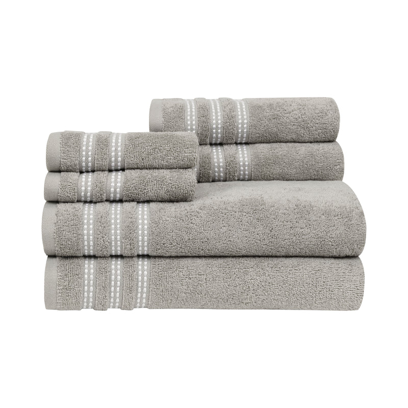 CARO Home: SABINA 6-Piece CLASSIC PEBBLE bordered HIGHLY ABSORBENT TOWEL  set – CARO HOME